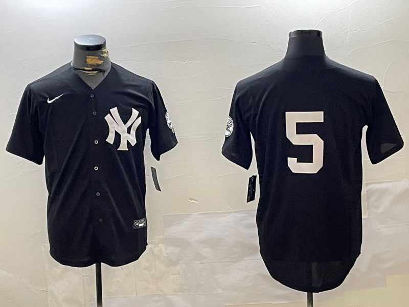 Men's New York Yankees Joe DiMaggio #5 Black Jersey